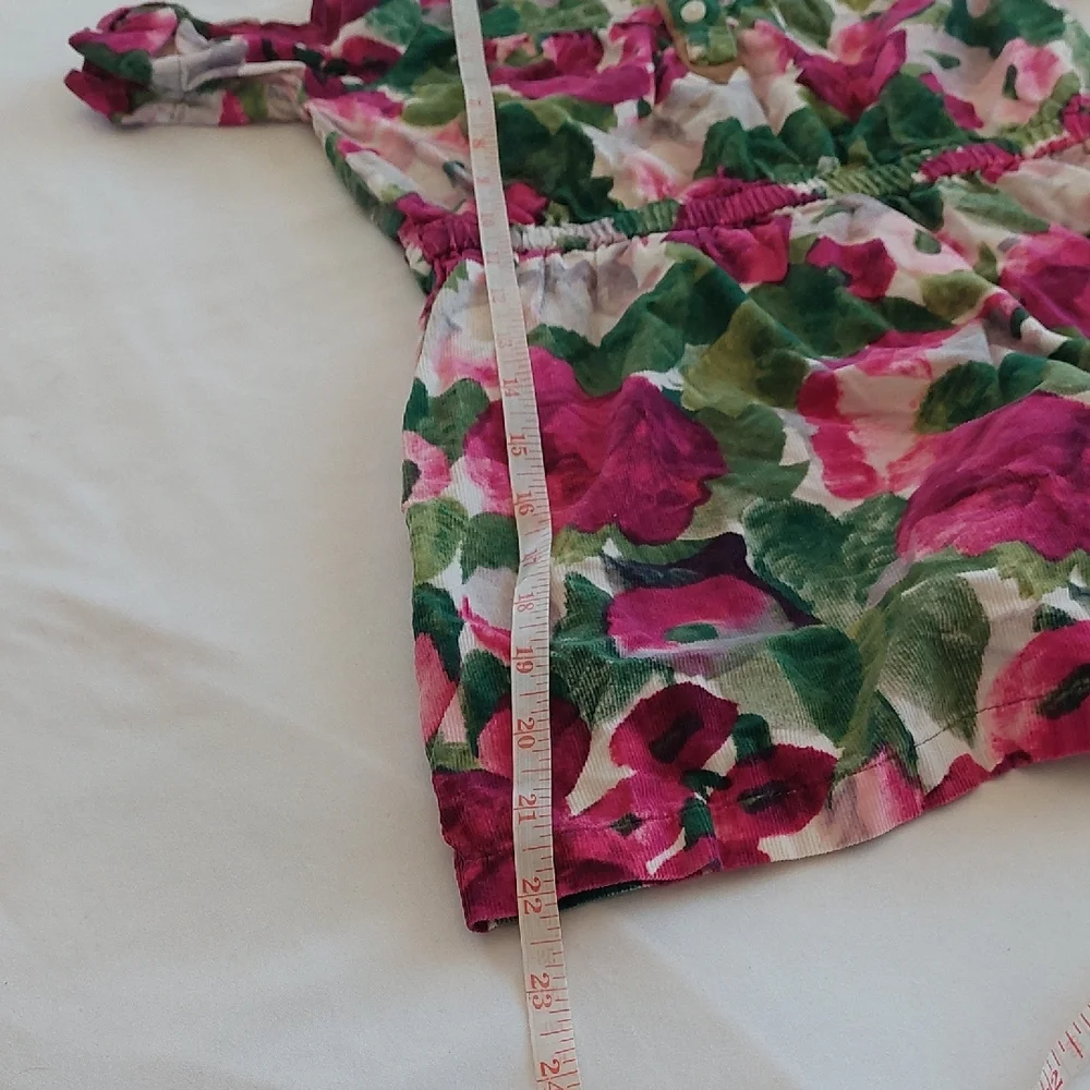 Gymboree Corduroy Floral Dress with Pink and Green Size 5